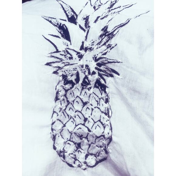 Blue Island Beach Coverup Pineapples 1X Lightweight Resort-wear Breezy Pockets - Picture 6 of 13